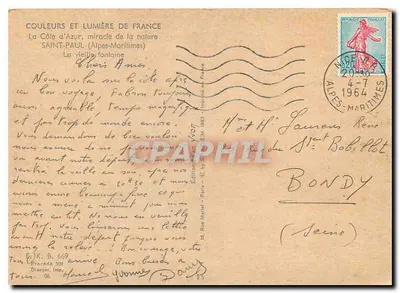 Saint-Paul (Alpes-Maritimes) — A velha fonte — Éditions Marval, Paris — Verso