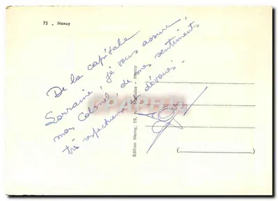 Nancy — Lembrança de Nancy — Edição Henry, Nancy — Verso