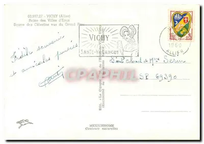 Vichy — Źródło Célestins widziane z Wielkiego Parku — IRIS — Rewers