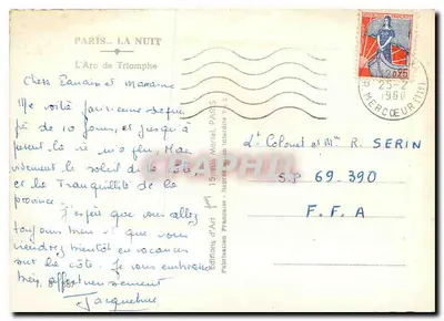 Paryż... Noc — Arc de Triomphe — Éditions d'Art Martel, Paryż — Rewers
