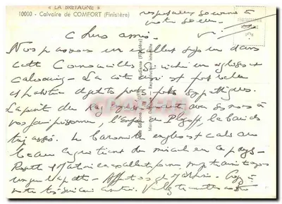 Calvaire de Comfort (Finistère) — monumento religioso com estátuas — editor Marcel Delépine — Verso