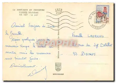 Il porto di Vannes — Morbihan — Edizioni d'Arte Jos — Verso
