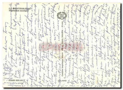 Vegetação exótica — A Mediterânea — Editor: La Ferrière, 43-000 — Verso