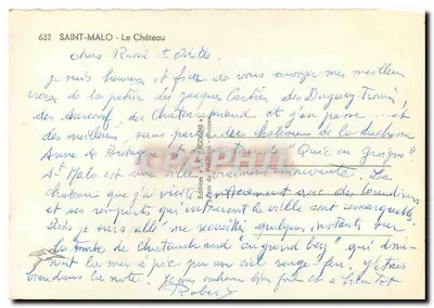 Saint-Malo - Il Castello — Edizione Prébois, n° 632 — Verso