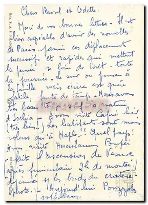 Panorama de Nápoles — vista panorâmica com pinha — editor S.A.F. Milão — Verso