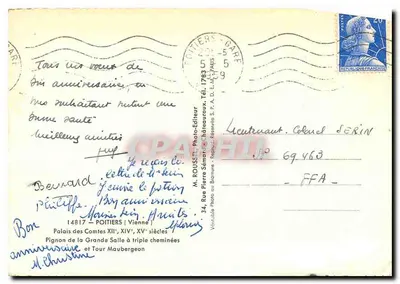 Pałac Władyców XII, XIV i XV wieku — Wieża Maubergeon — M. ROUSSET, Foto-Wydawca, Châteauroux — Rewers