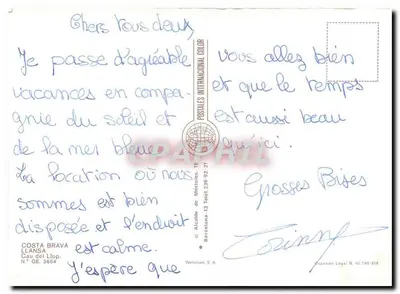 Costa Brava — Cau del Llop — Internationale Ansichtskarten — Achterkant