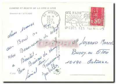 L'AYGADE — Recuerdo de la Costa Azul — Ediciones Luz y Belleza de la Costa Azul — Reverso