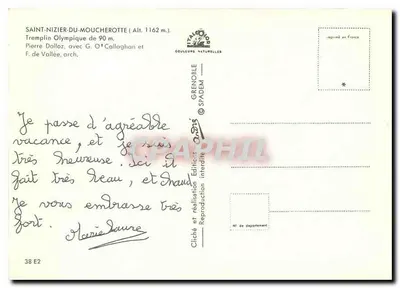 Tremplin Olímpico de 90 m — Saint-Nizier-du-Moucherotte (Alt. 1162 m) — Éditions Grenoble — Verso