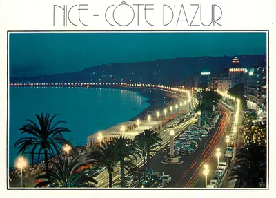 Nice - Côte d'Azur — vista noturna da Promenade des Anglais — Les Editions Gilletta