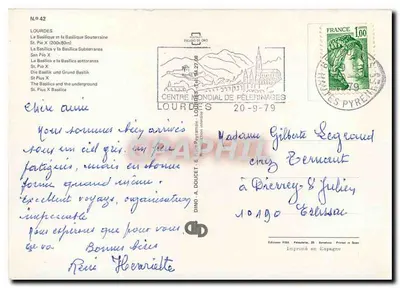 Lourdes — Bazylika Podziemna i świątynia — Wydawnictwo FISA, N° 42 — Rewers