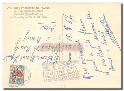 Zamknięty zamek wyspy Saint-Honorat — Cannes — Wydawnictwo S.P.A.D.E.M. — Rewers