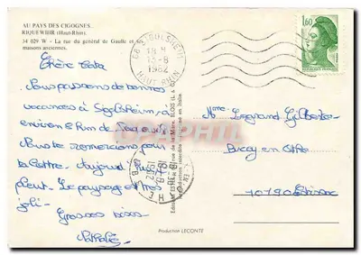 Riquewihr — ulica generała de Gaulle i stare domy — Étél — Rewers