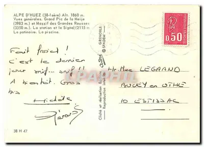 Alpe d'Huez — ogólny widok, stacja, lodowisko i basen — Wydawnictwo Interdite — Rewers