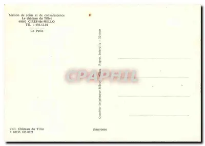 Dom opieki i wypoczynku — Zamek Tillet — Cires-lès-Mello — Wydawca Combier — Rewers