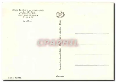 Zamek Tillet — Cires-lès-Mello — Wydawca Comblier — Rewers