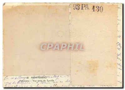 Montreuil-sur-Loire — widok panoramiczny z Surville — wydawca G. P. (nr 130) — Rewers
