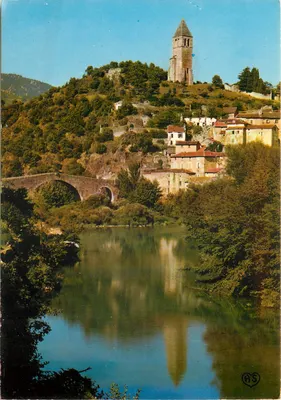 Olargues (Hérault) — Vila aos pés da Torre Sinagoga (século XII) e o Ponte do Diabo — Cartas Postais AFA-POUX