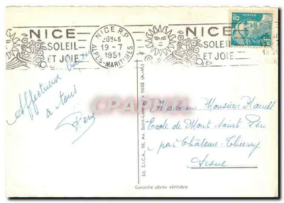 Menton — Kwitnące ogrody — seria 285, wydane przez S.I.C.A. Nice — Rewers