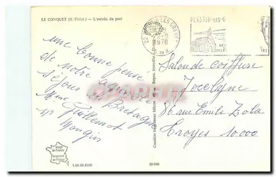 Le Conquet (Północny Finistère) — Wejście do portu — Wydawca Milcon — Rewers