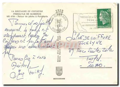 Retorno da pesca em Port-Maria — Península de Quiberon — Éditions d'Art Jos — Verso