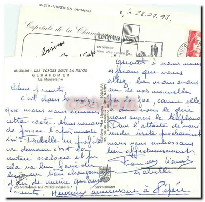 Étel — Zasnieżeni narciarze — Wydawnictwo 'La Cigogne' Sodalfa, Nancy — Rewers