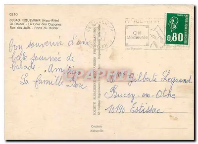 Riquewihr w Alzacji — widok panoramiczny w czterech scenach — Społeczność Alzacka Rozwoju Fotograficznego — Rewers