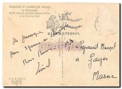 De Place Drouet-d'Erlon — Reims, Marne — Uitgaven Jean-Jaurès — Achterkant