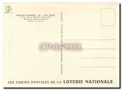 Portret Suzanne Fourment — Obraz flamandzki z XV i XVI wieku — Éditions de la Loterie Nationale — Rewers