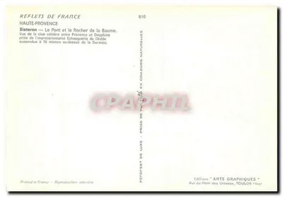 Sisteron — Most i skała Baume — wydawca Erte — Rewers