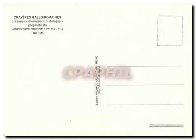 Cavernas gallo-romanas — monumento histórico — edição Promo-Champagne, Reims — Verso