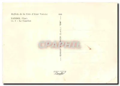 Bandol - Le Capelan — Reflexos da Costa Azurra Varoise — Editor Combier (S.-et-L.) — Verso