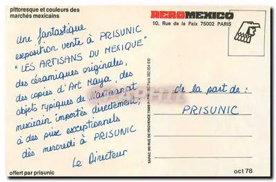 Rynek meksykański — Sprzedaż ręcznie wykonywanych przedmiotów maya — wydawca PRISUNIC — Rewers