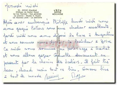 Brive Ville Étape — Riant Portail du Midi — Wydawnictwo IRIS — Rewers