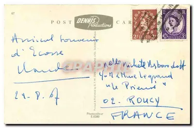 Edynburg — Princes Street, Holyroodhouse, John Knox's House, Pipe Band — Dennis Productions E.0280 — Rewers