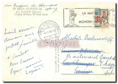 Sézanne — Lungo la strada del Champagne — Edizione LAPIE — Verso