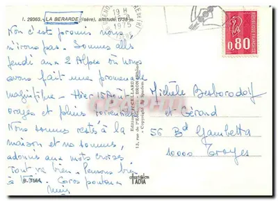 La BERARDE — aldeia alpina e igreja — Edições J. CELLARD — Verso