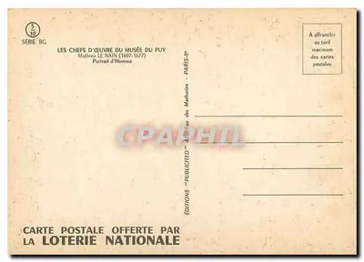 Mathieu Le Nain — Portret mężczyzny — Éditions des Mathurins, seria BG — Rewers