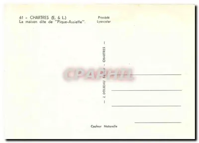 Chartres (E. & L.) — Dom zwany 'Pique-Assiette' — J. Dolbeau Wydawca — Rewers