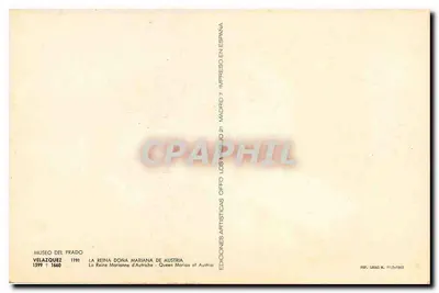 Koningin Doña Mariana van Oostenrijk — Vélasquez — Éditions Artísticas Offo — Achterkant