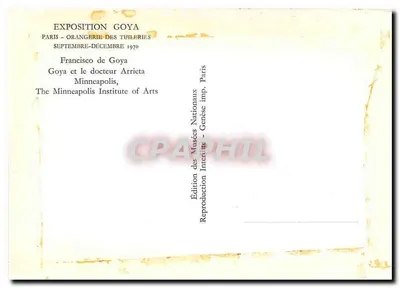 Francisco de Goya i lekarz Arricta — reprodukcja obrazu z 1826 roku — Wydawnictwo Muzeów Narodowych, Paryż — Rewers