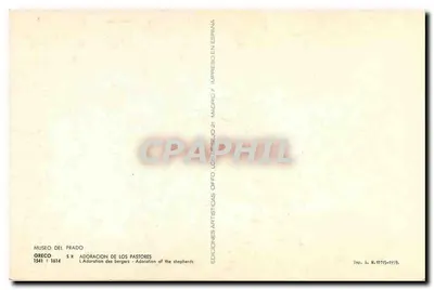 Adoracja pasterzy — Greco — Muzeum Prado — Rewers