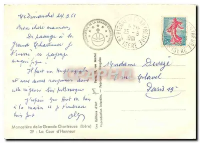 Mosteiro da Grande Chartreuse — A Cour d'Honneur — Les Éditions de la Grande Chartreuse — Verso