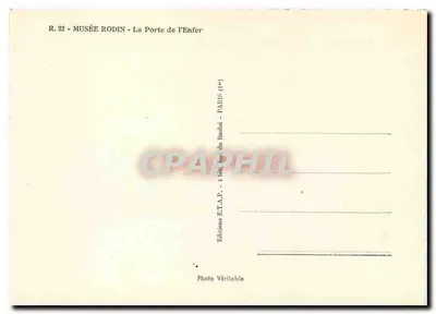 Muzeum Rodina — Drzwi Piekiła — Wydawnictwo E.T.A.P. Paryż — Rewers
