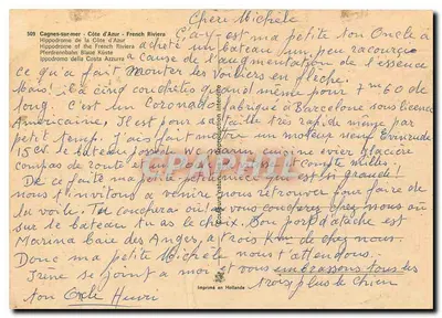 Paardenrenbaan van Cagnes-sur-Mer — Côte d'Azur — Gedrukt in Nederland — Achterkant