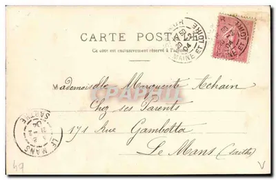 Saumur — Hotel das Postas — Editor anônimo, n° 13 — Verso