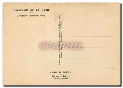 Castelos da Loire — Saumur (Maine-et-Loire) — Edições Gaby — Verso