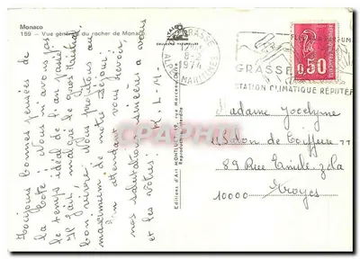 Monako — Ogólny widok skały Monako — Wydawnictwo Artystyczne Montluët, n°159 — Rewers