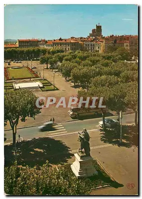 Estátua de Paul Riquet nas avenidas e na praça Jean-Jaurès — Beziers (Hérault) — Sociedade das Cartas Postais APA-SOUIX