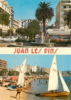 Juan-les-Pins — vista da praia e do centro — Ed. A. Rion